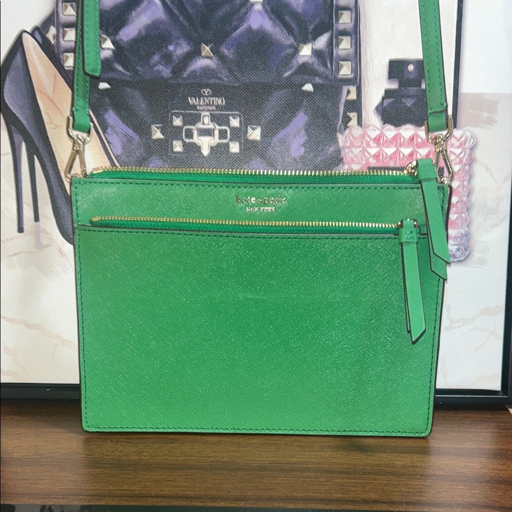 Kate Spade Bright Green Clarice Crossbody Bag